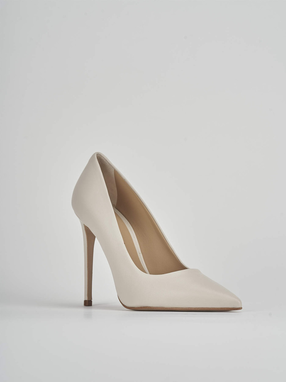 Décolleté e slingback tacco 10cm pelle beige