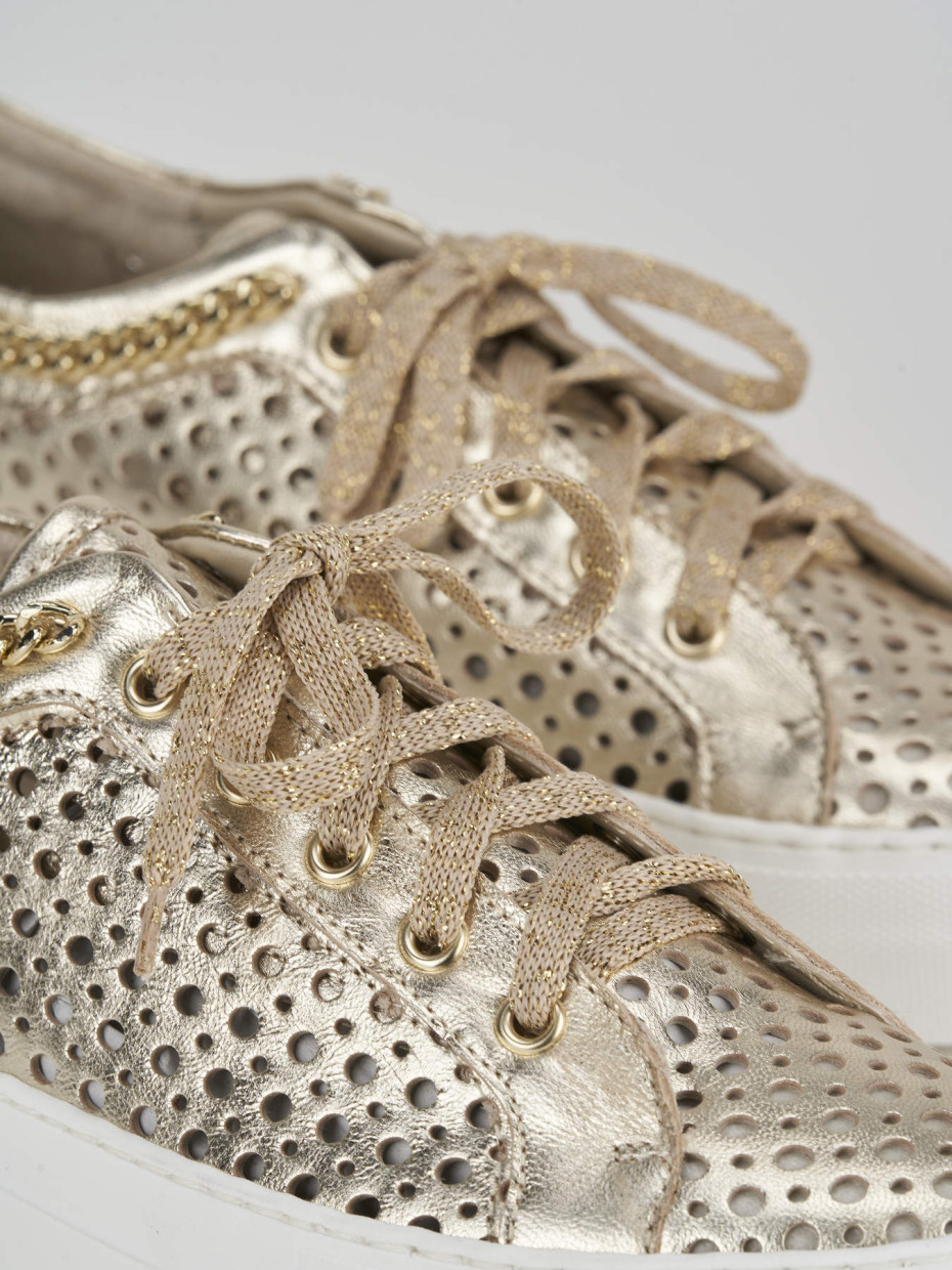 Gold hotsell leather sneakers