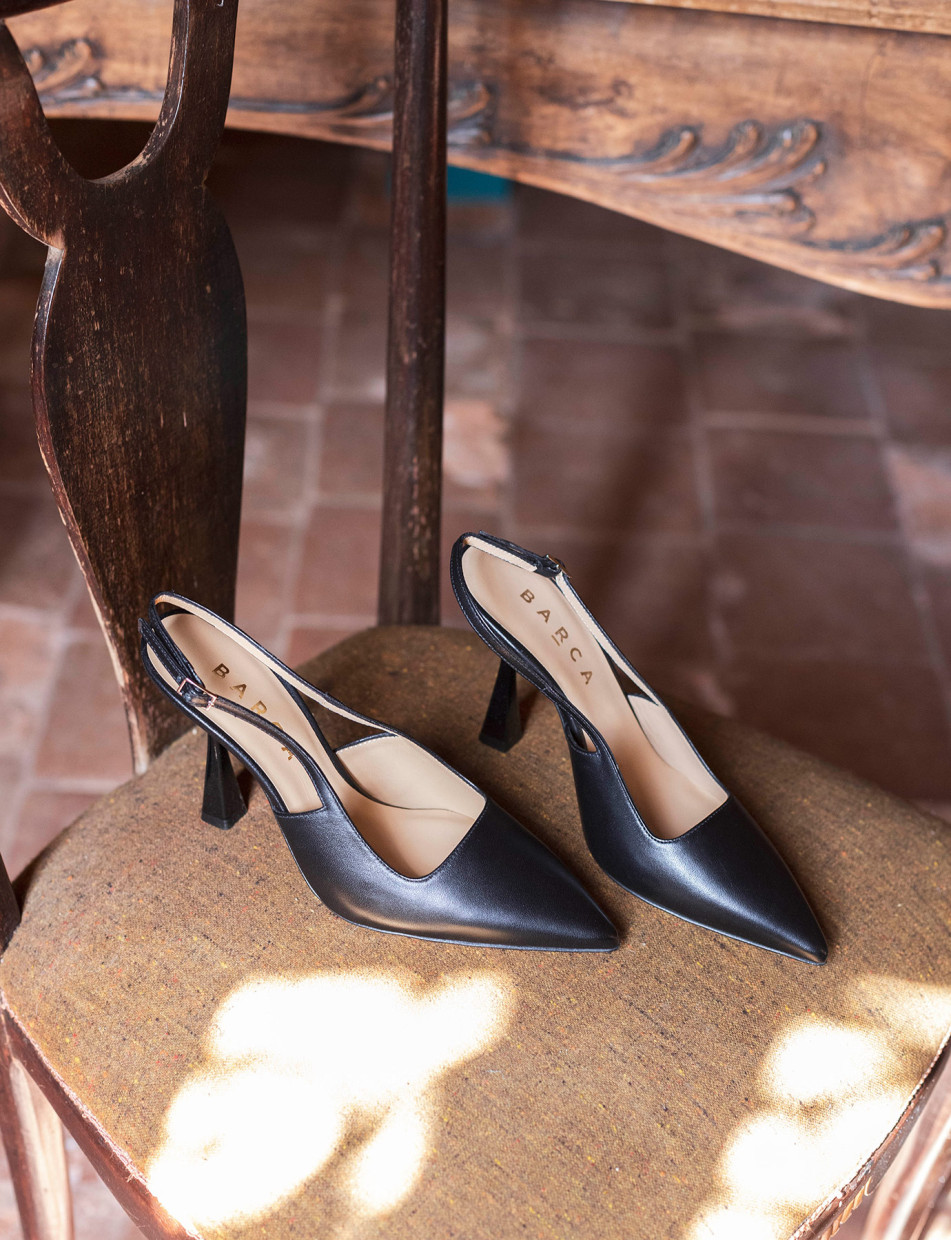 Pumps heel 9 cm black leather