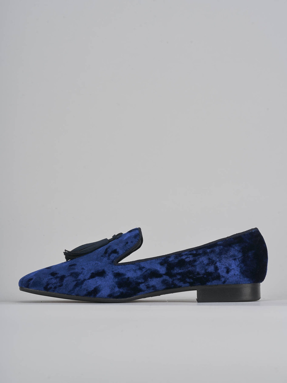 Ballerine tacco 2cm pelle blu