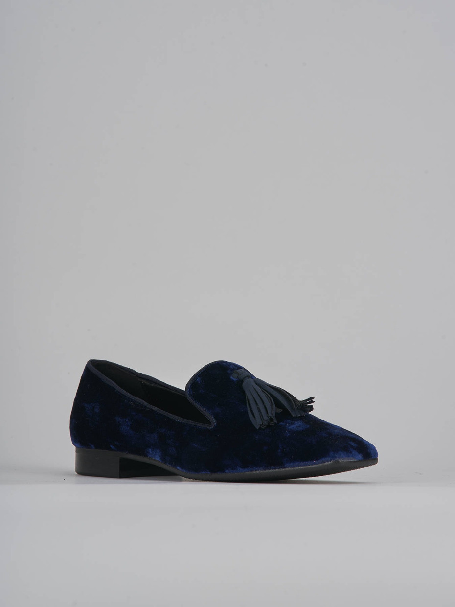 Ballerine tacco 2cm pelle blu