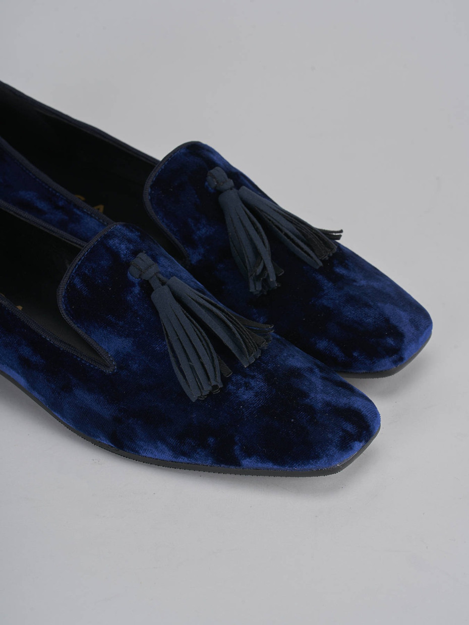 Ballerine tacco 2cm pelle blu