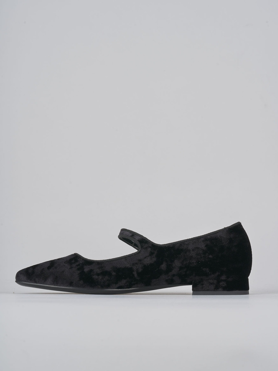 Ballerine tacco 1cm velluto nero