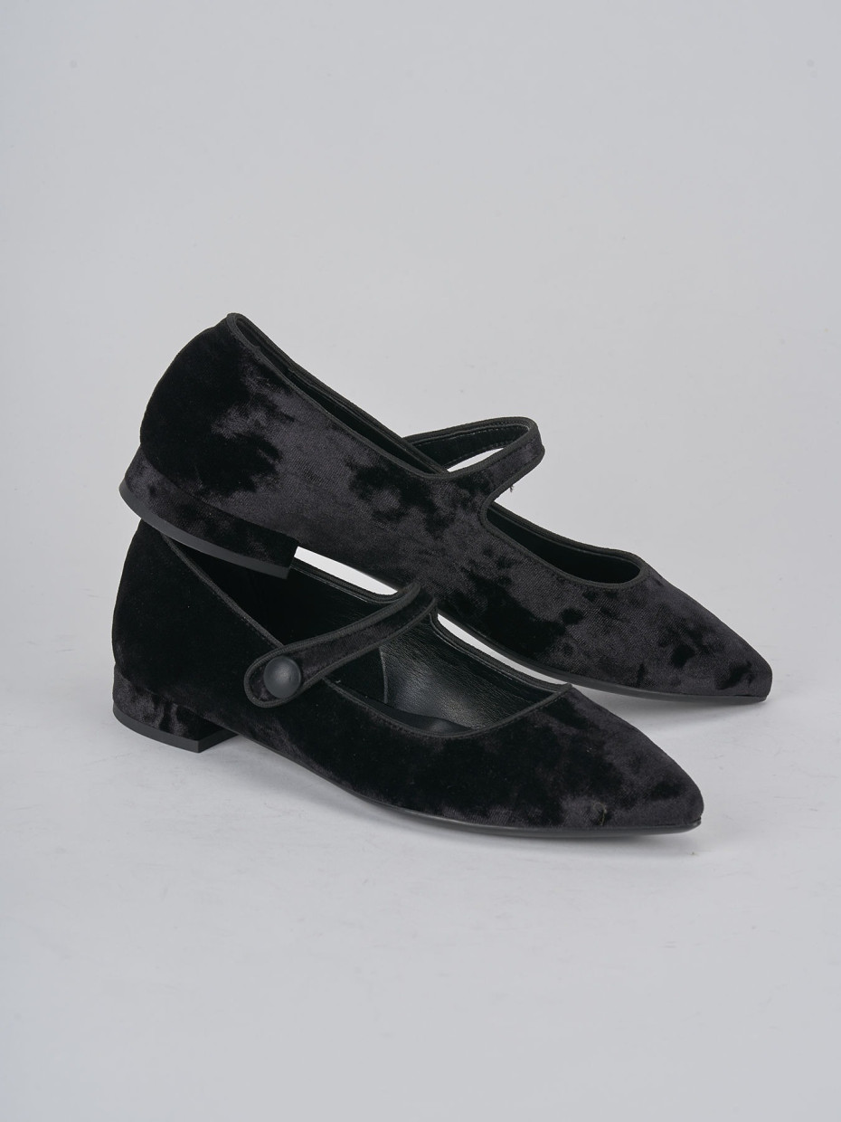 Ballerine tacco 1cm velluto nero