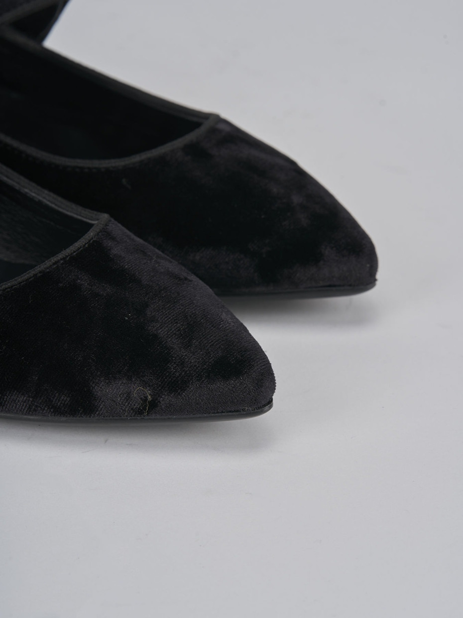 Ballerine tacco 1cm velluto nero