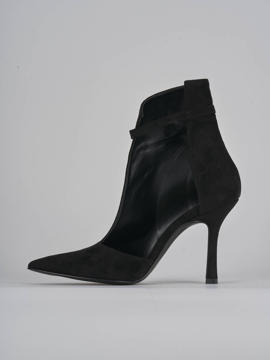 High heel ankle boots heel 9 cm black suede