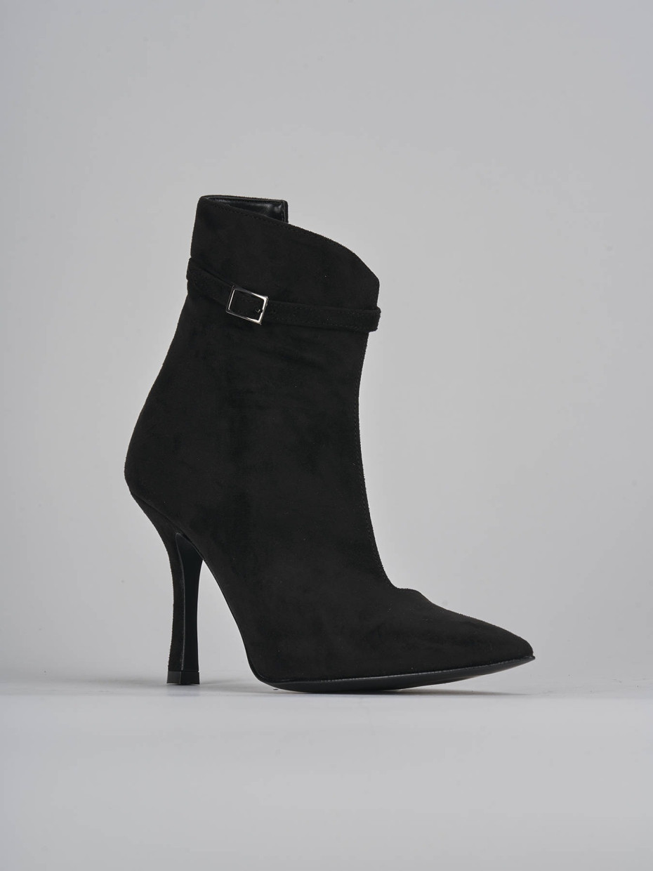 High heel ankle boots heel 9 cm black suede