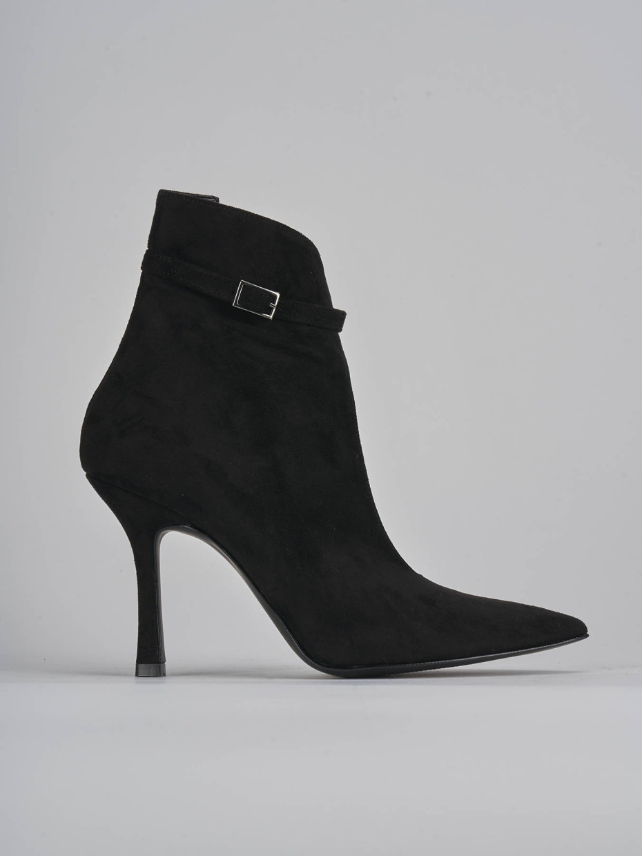 High heel ankle boots heel 9 cm black suede