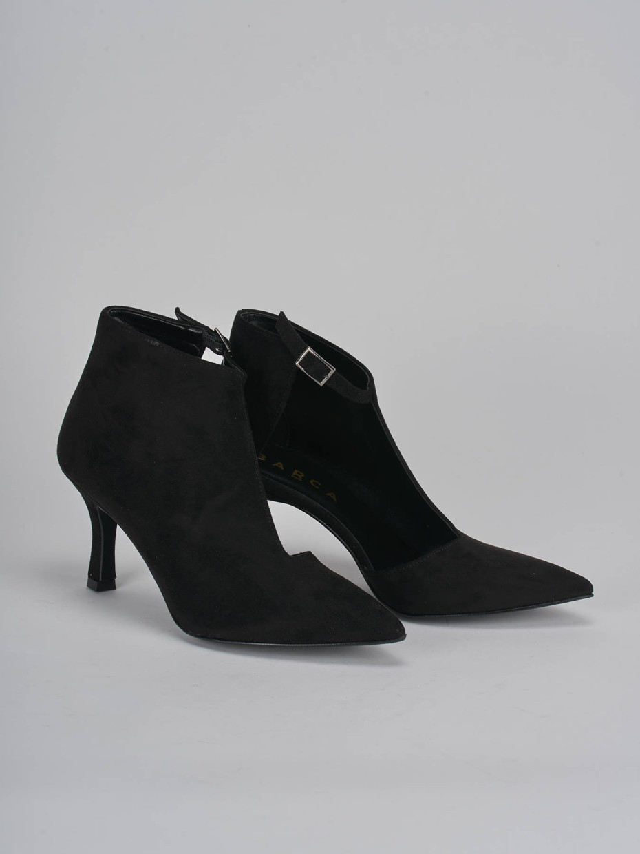 High heel ankle boots heel 7 cm black suede