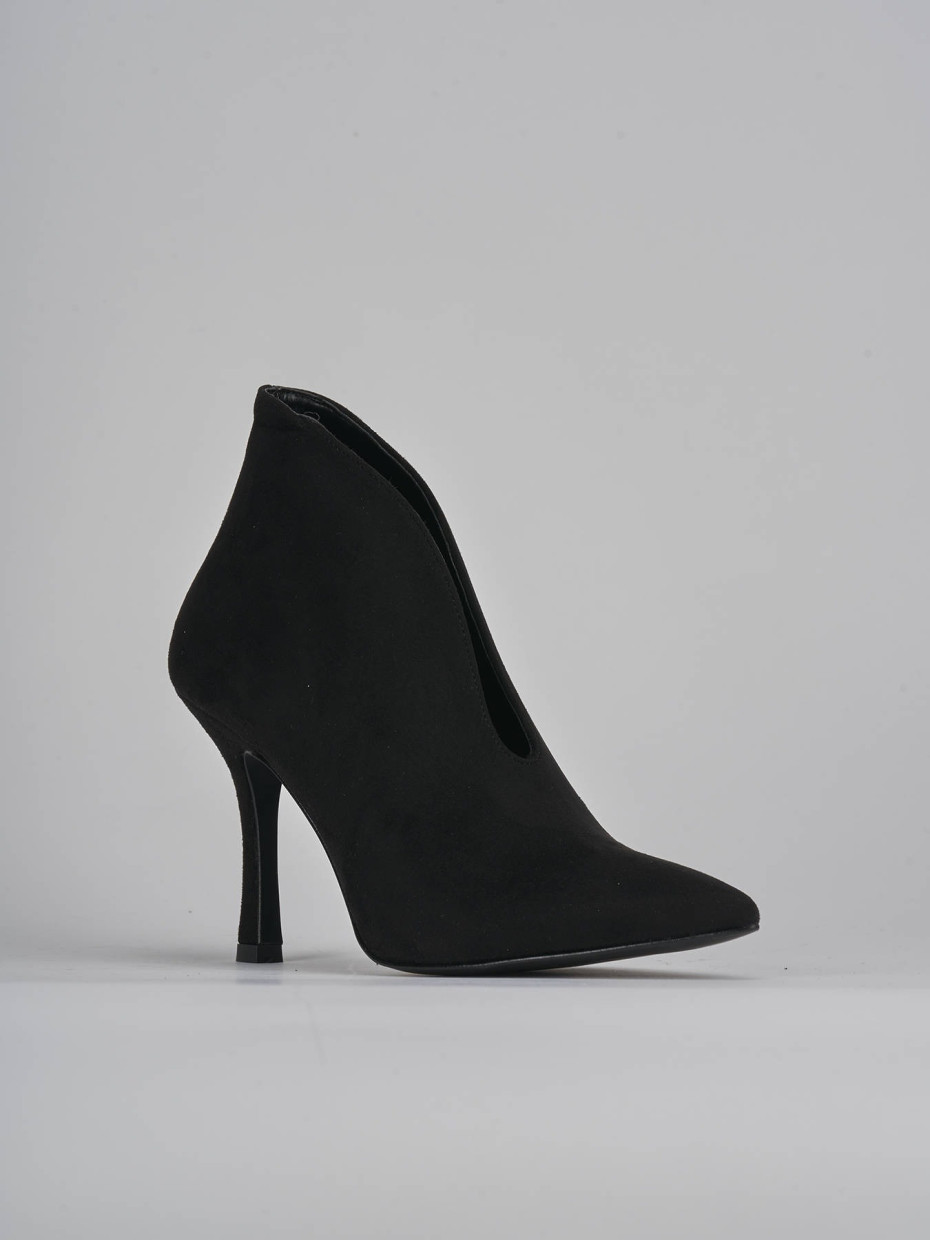 High heel ankle boots heel 7 cm black suede