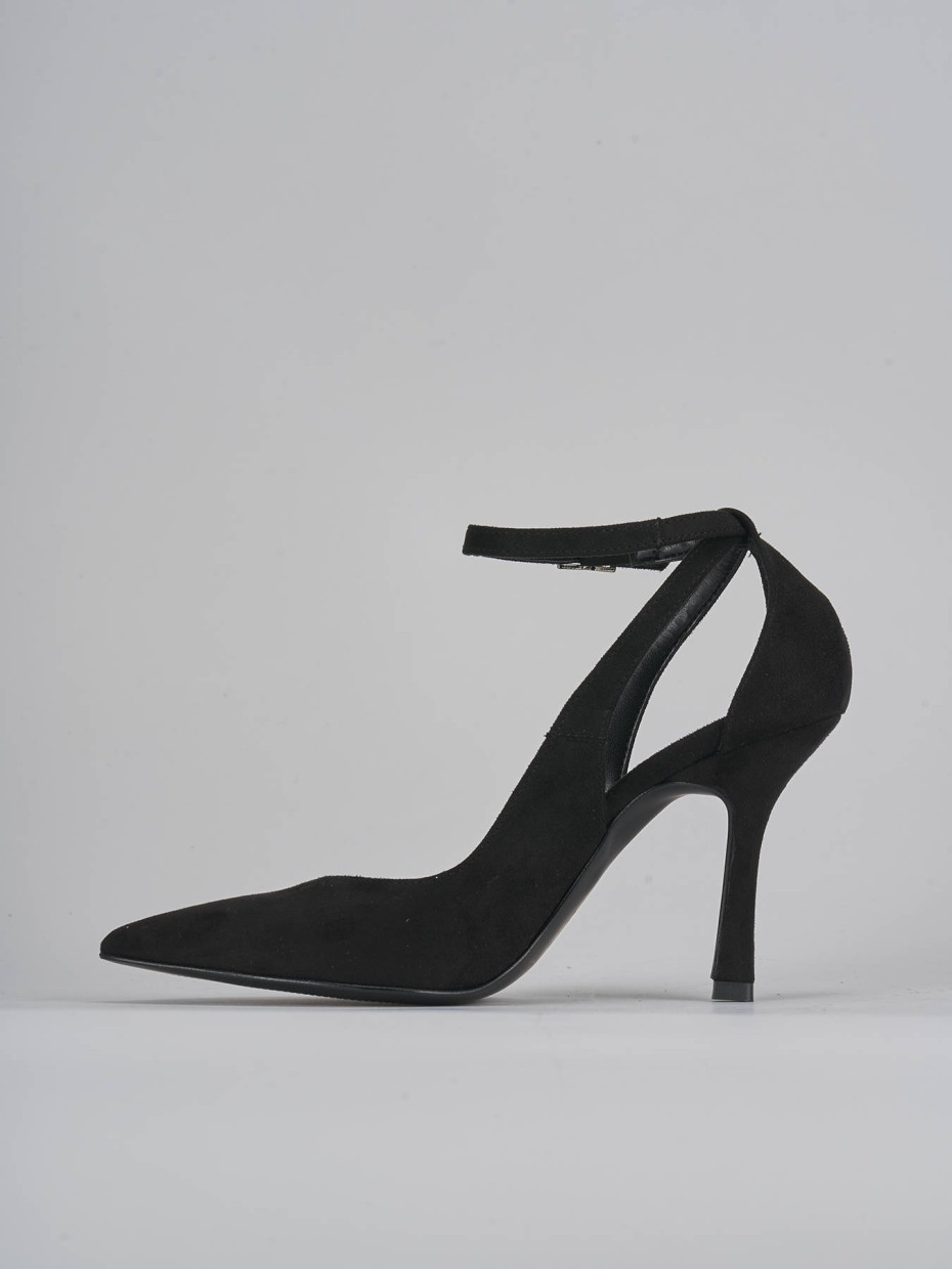 Décolleté e slingback tacco 9cm camoscio nero