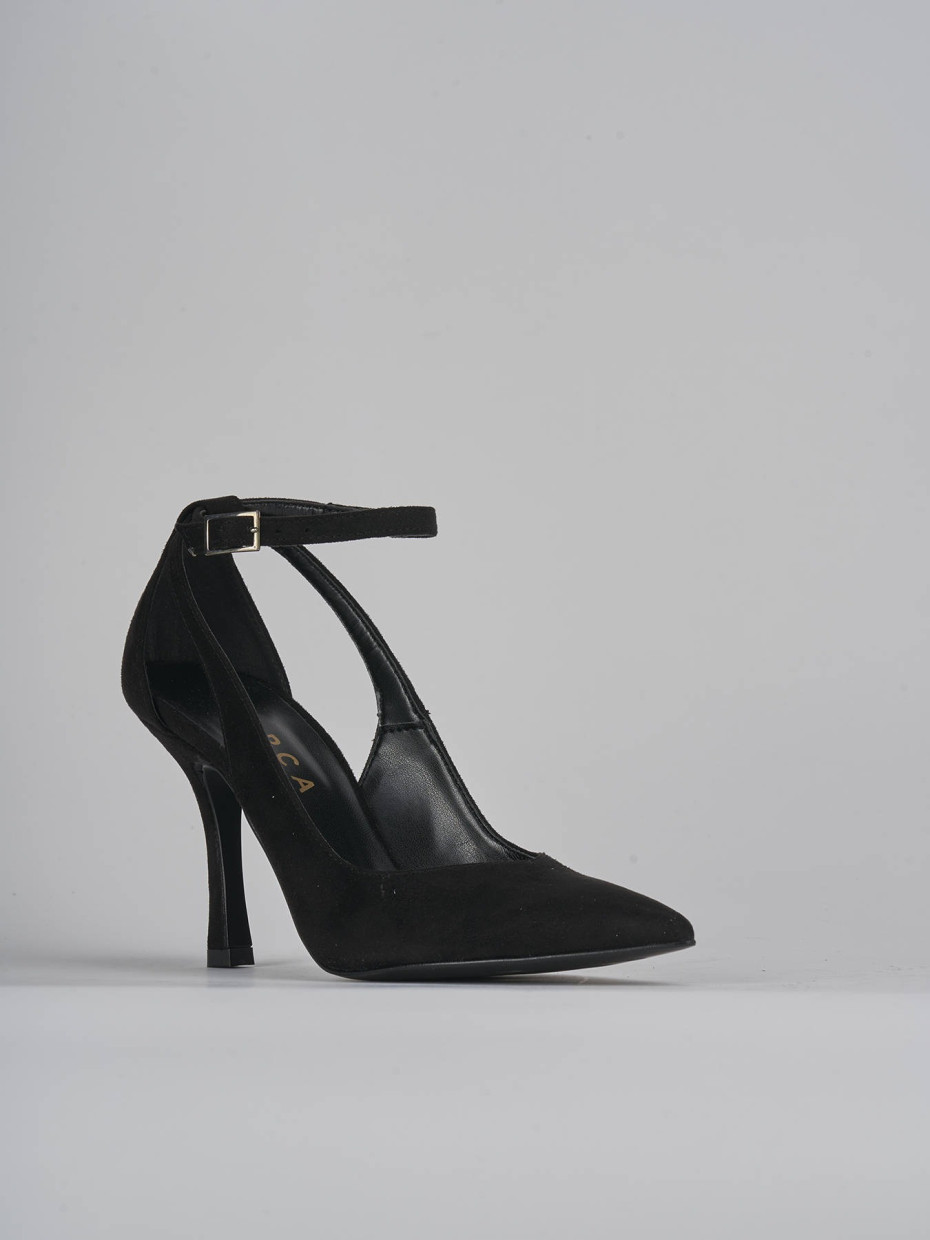 Décolleté e slingback tacco 9cm camoscio nero