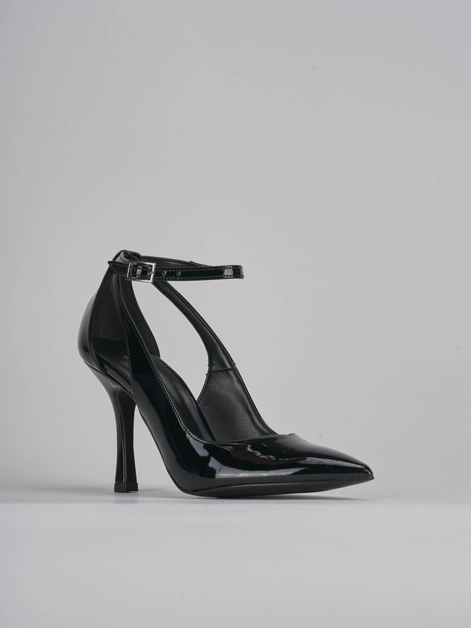 Décolleté e slingback tacco 9cm vernice nero