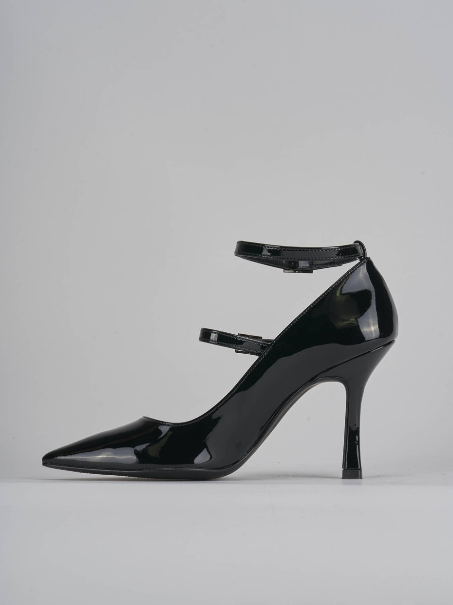 Décolleté e slingback tacco 9cm vernice nero