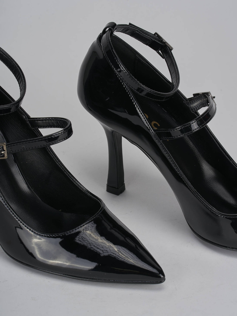 Décolleté e slingback tacco 9cm vernice nero