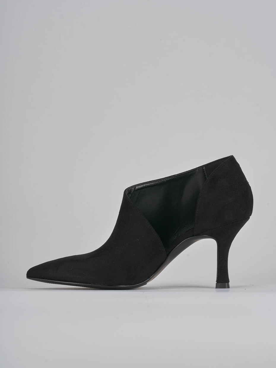 High heel ankle boots heel 7 cm black suede