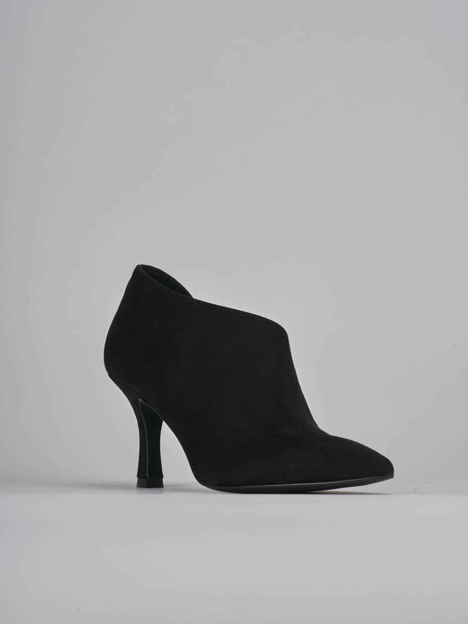 High heel ankle boots heel 7 cm black suede