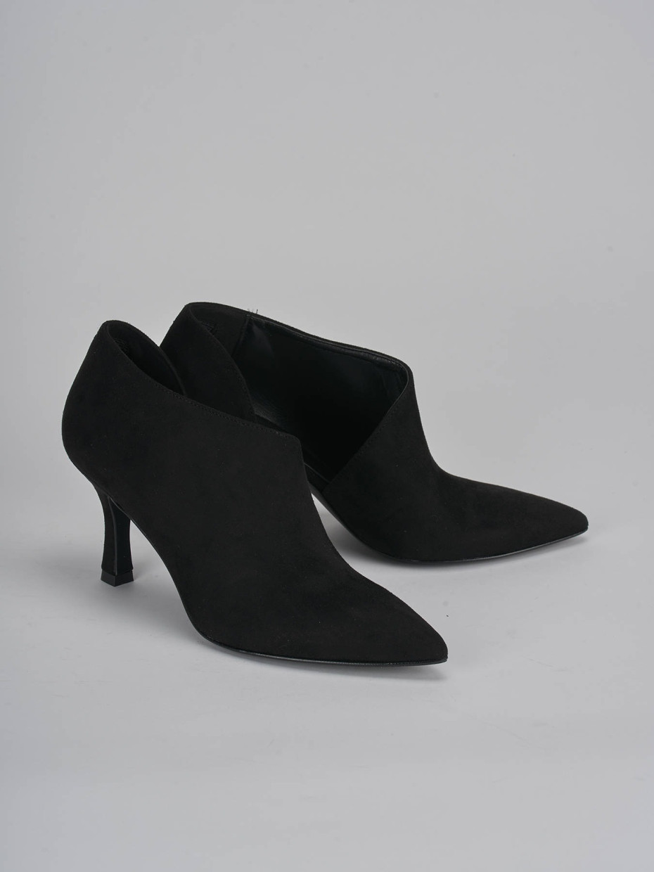 High heel ankle boots heel 7 cm black suede