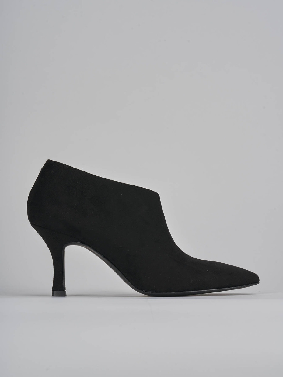 High heel ankle boots heel 7 cm black suede