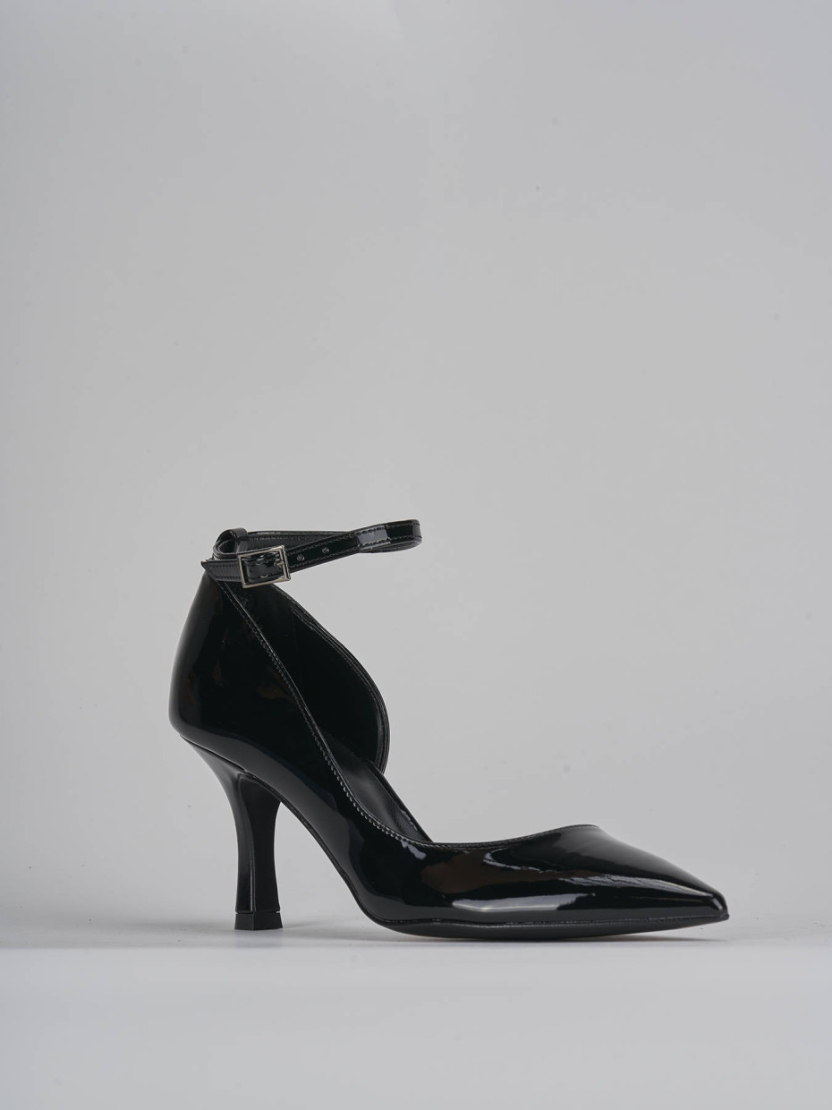 Décolleté e slingback tacco 7cm vernice nero