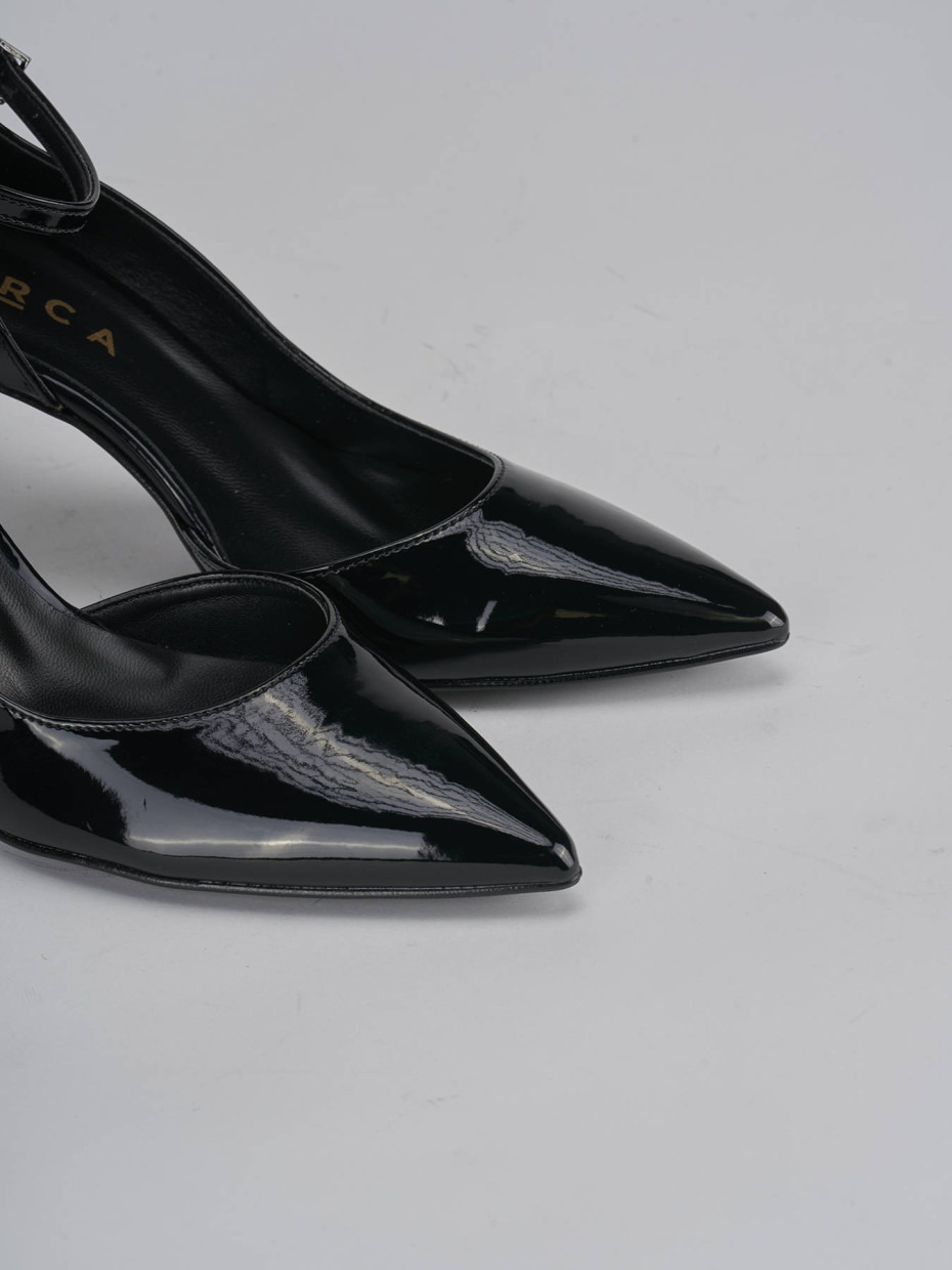 Décolleté e slingback tacco 7cm vernice nero