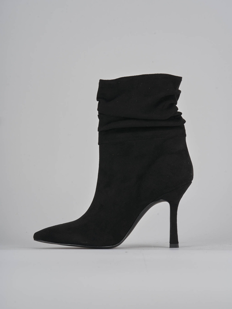 High heel ankle boots heel 9 cm black suede