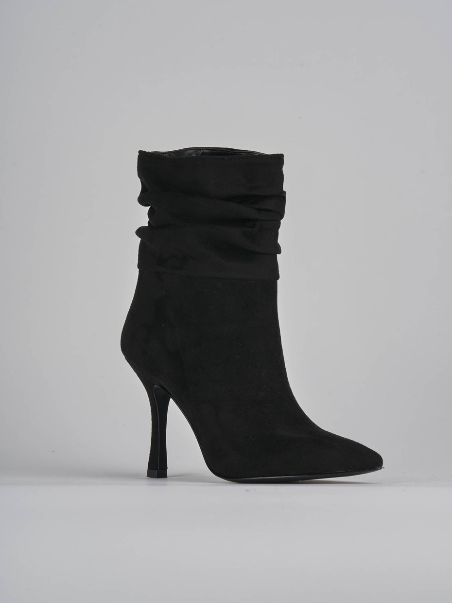 High heel ankle boots heel 9 cm black suede