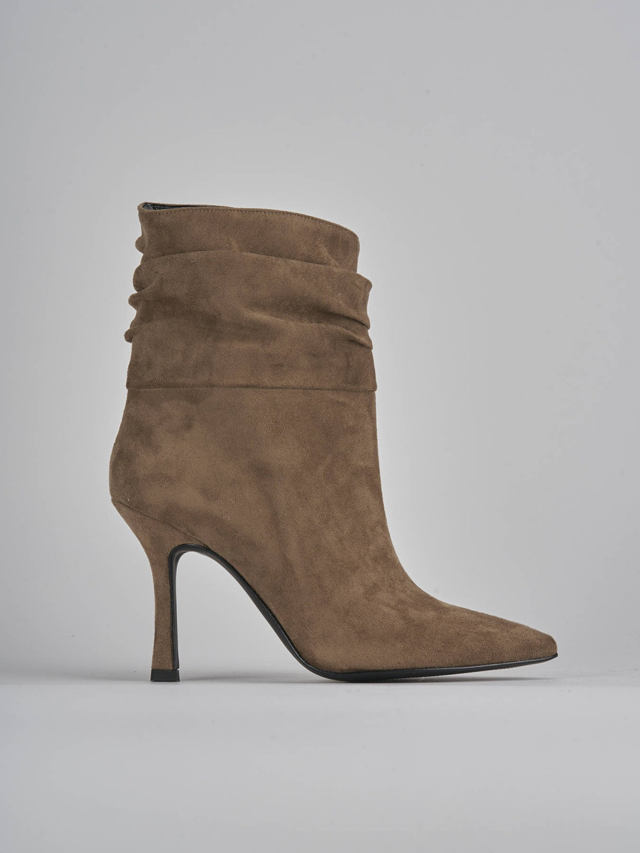 High heel ankle boots heel 9 cm beige suede