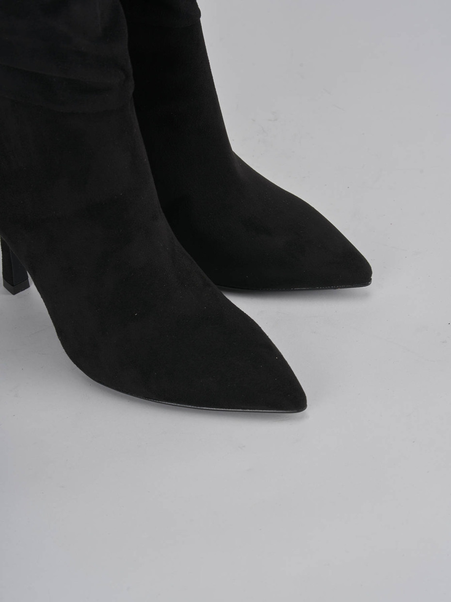High heel boots woman heel 9 cm black suede Barca Stores