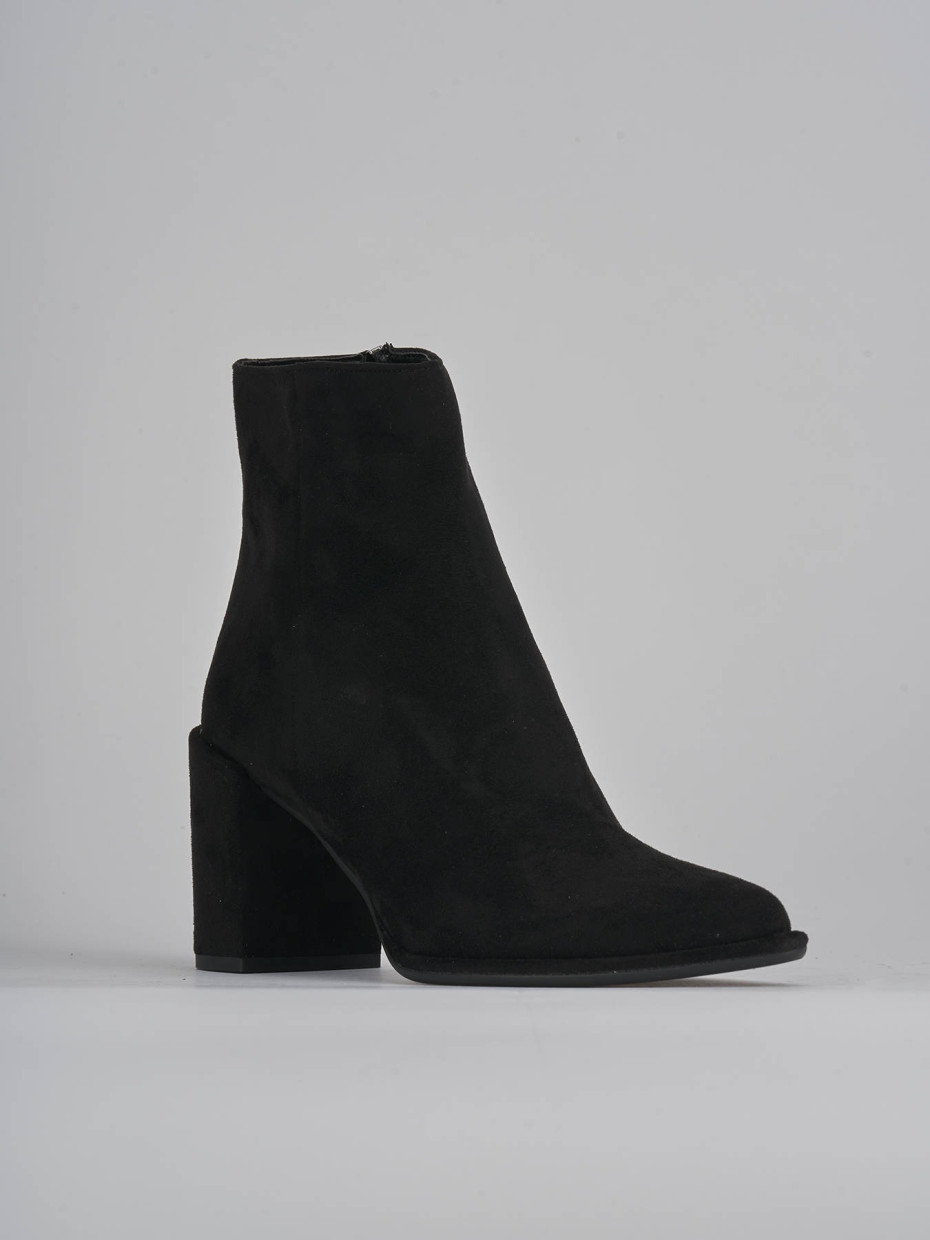 High heel ankle boots heel 8 cm black suede