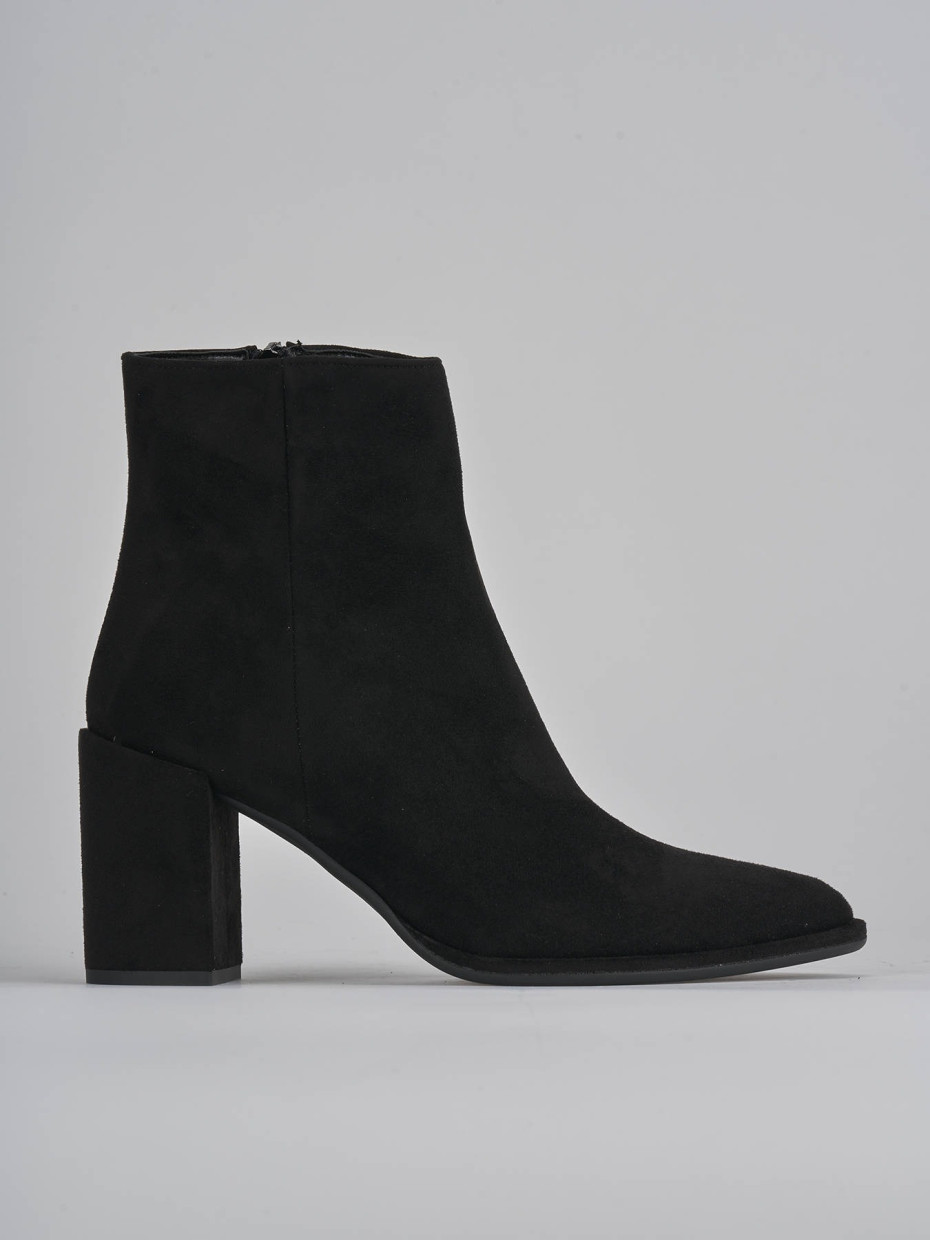 High heel ankle boots heel 8 cm black suede