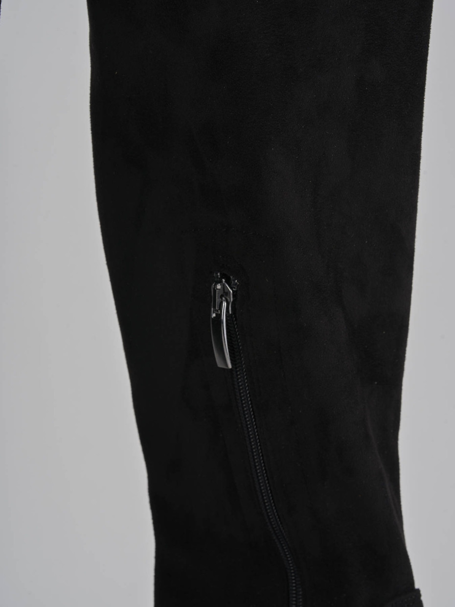 Stivali tacco 7cm camoscio nero