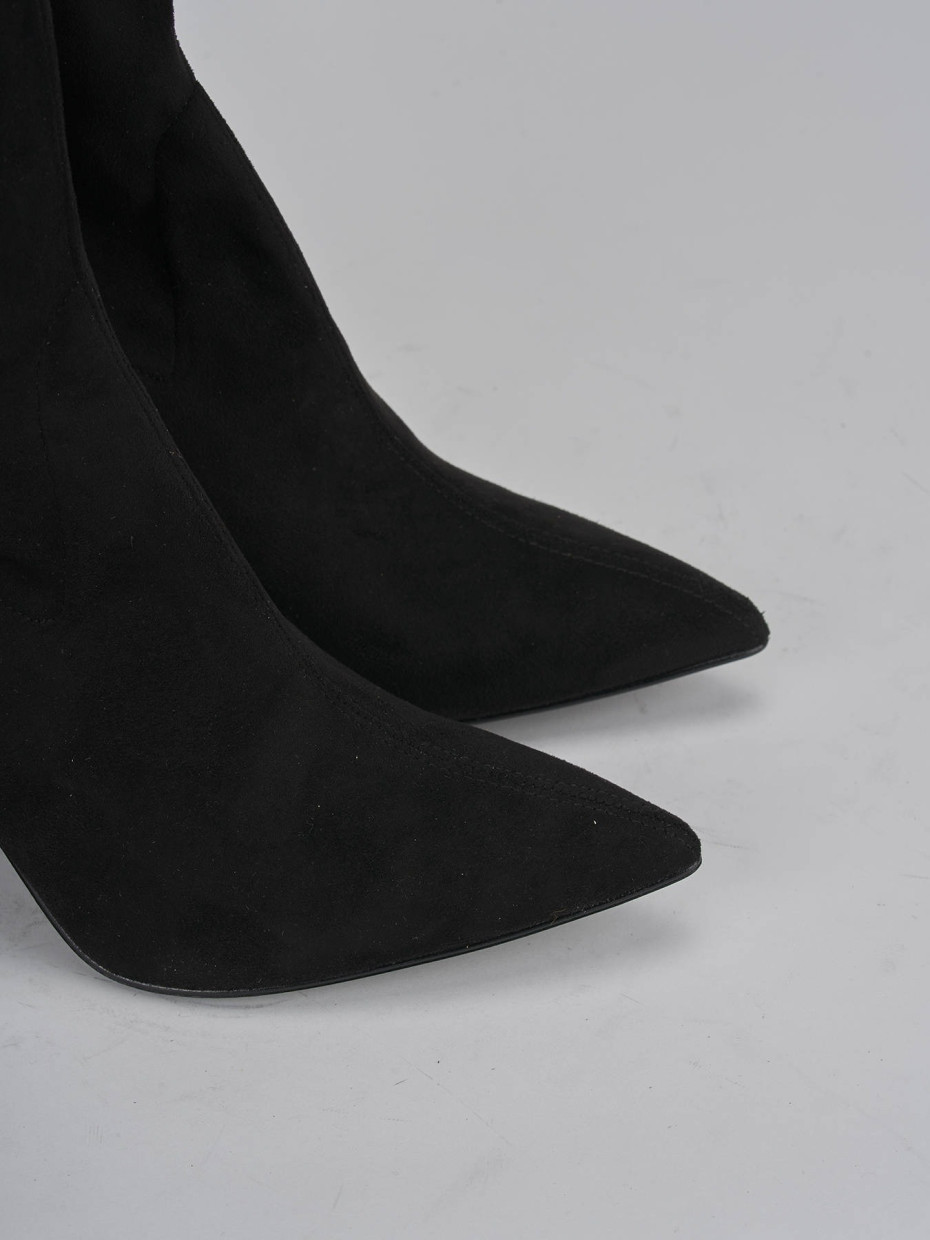 Stivali tacco 9cm camoscio nero