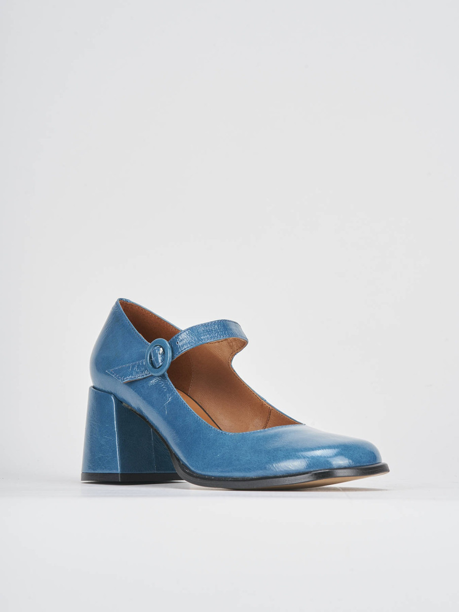 Pumps heel 8 cm blu patent