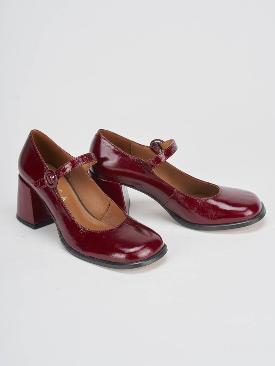 Pumps heel 8 cm bordeaux patent