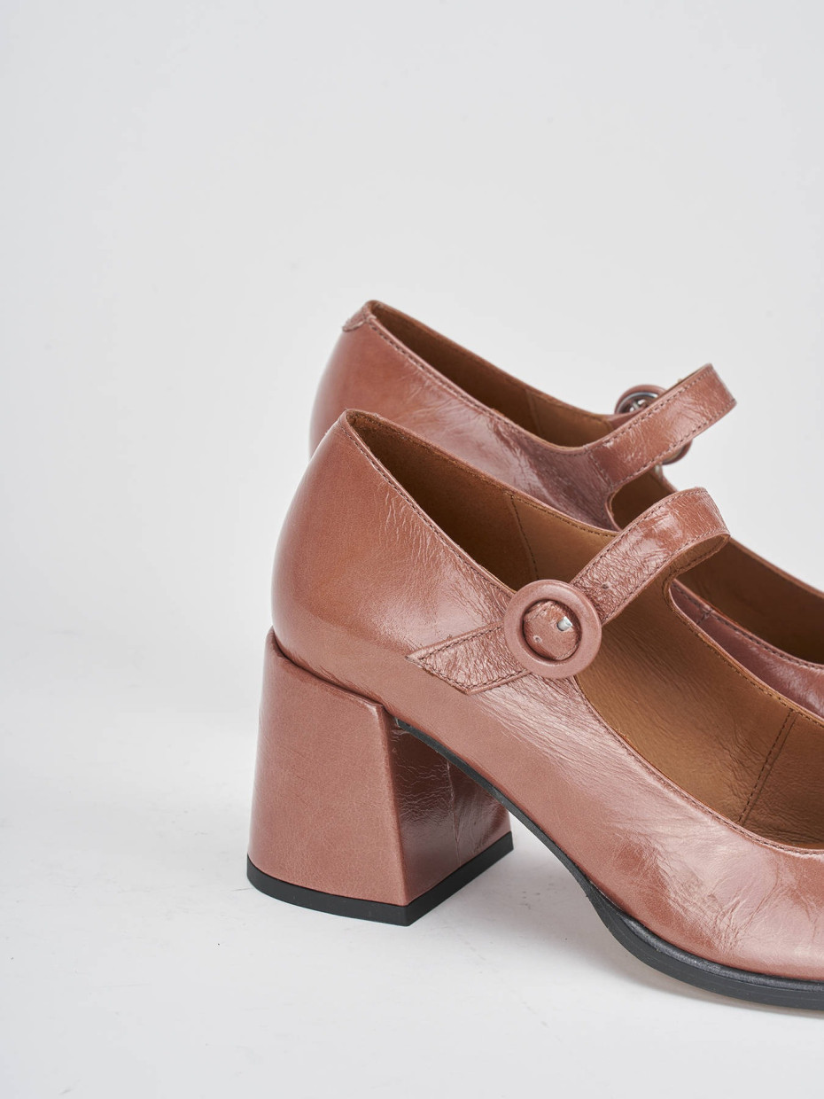 Décolleté e slingback tacco 8cm vernice rosa