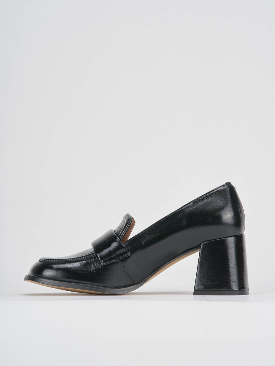 Mocassini tacco 8cm vernice nero