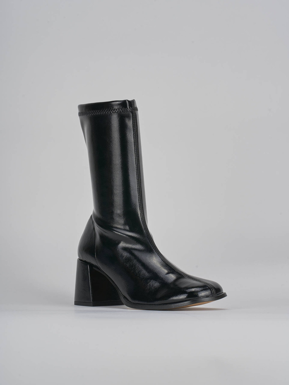 Black patent high heel boots shop