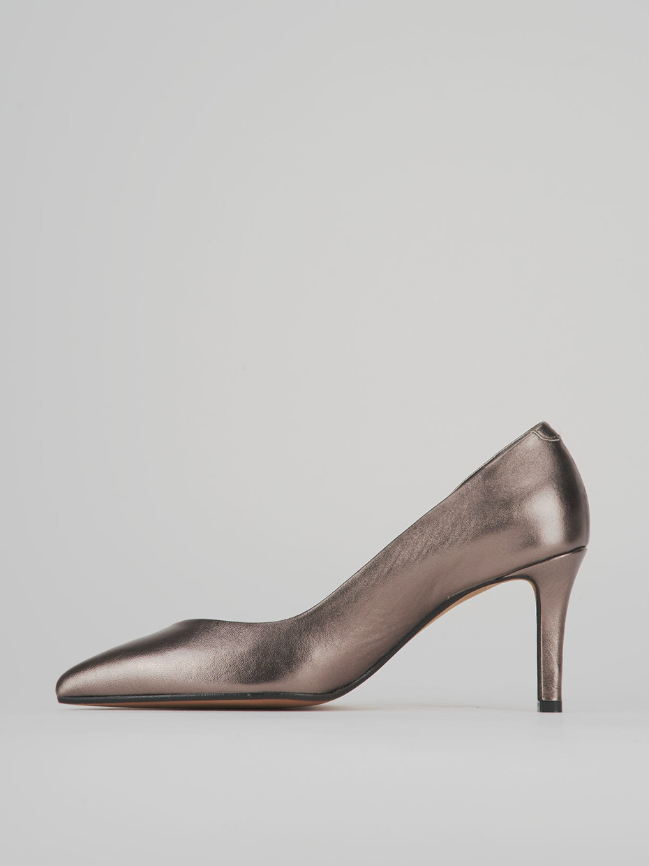 Décolleté e slingback tacco 7cm pelle beige