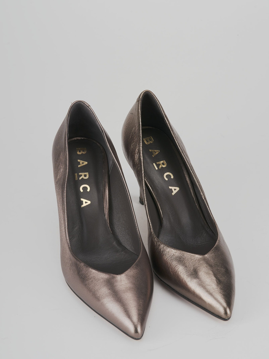 Décolleté e slingback tacco 7cm pelle beige