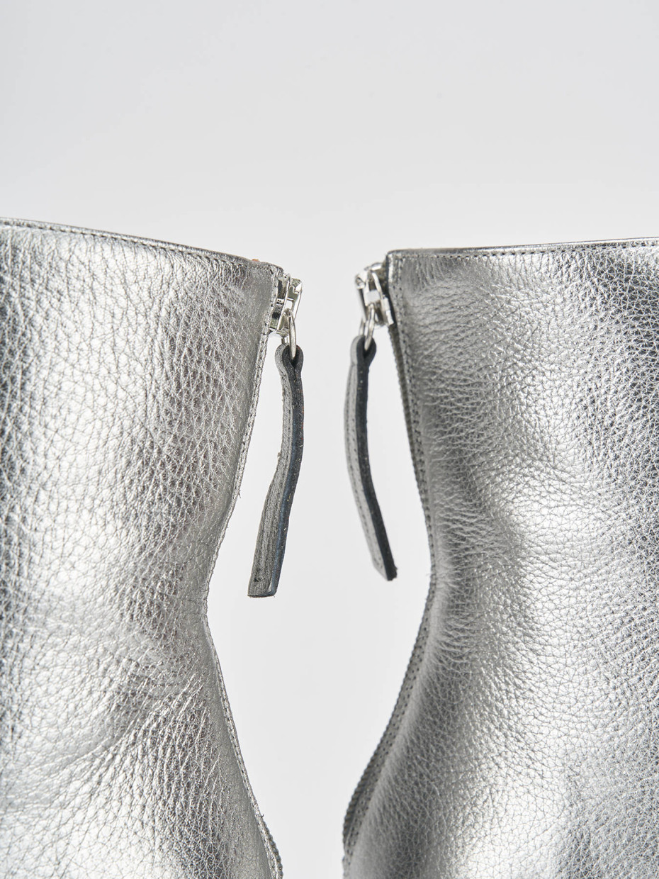 Silver high clearance heel ankle boots