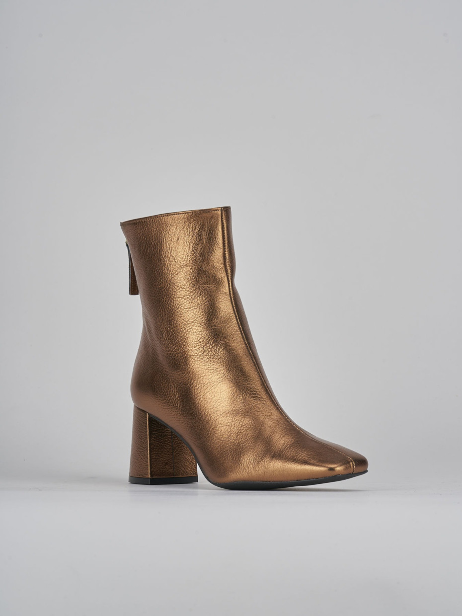 Stivaletti tacco 6cm pelle bronzo Barca Stores