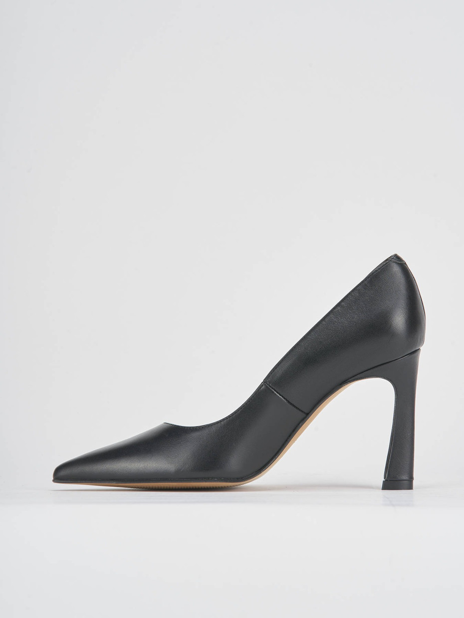 Décolleté e slingback tacco 10cm pelle nero