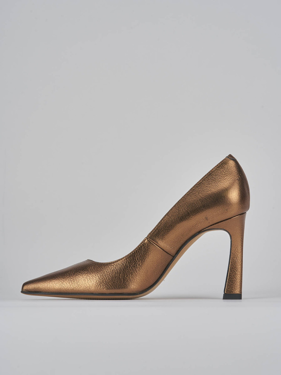 Pumps heel 10 cm bronze leather