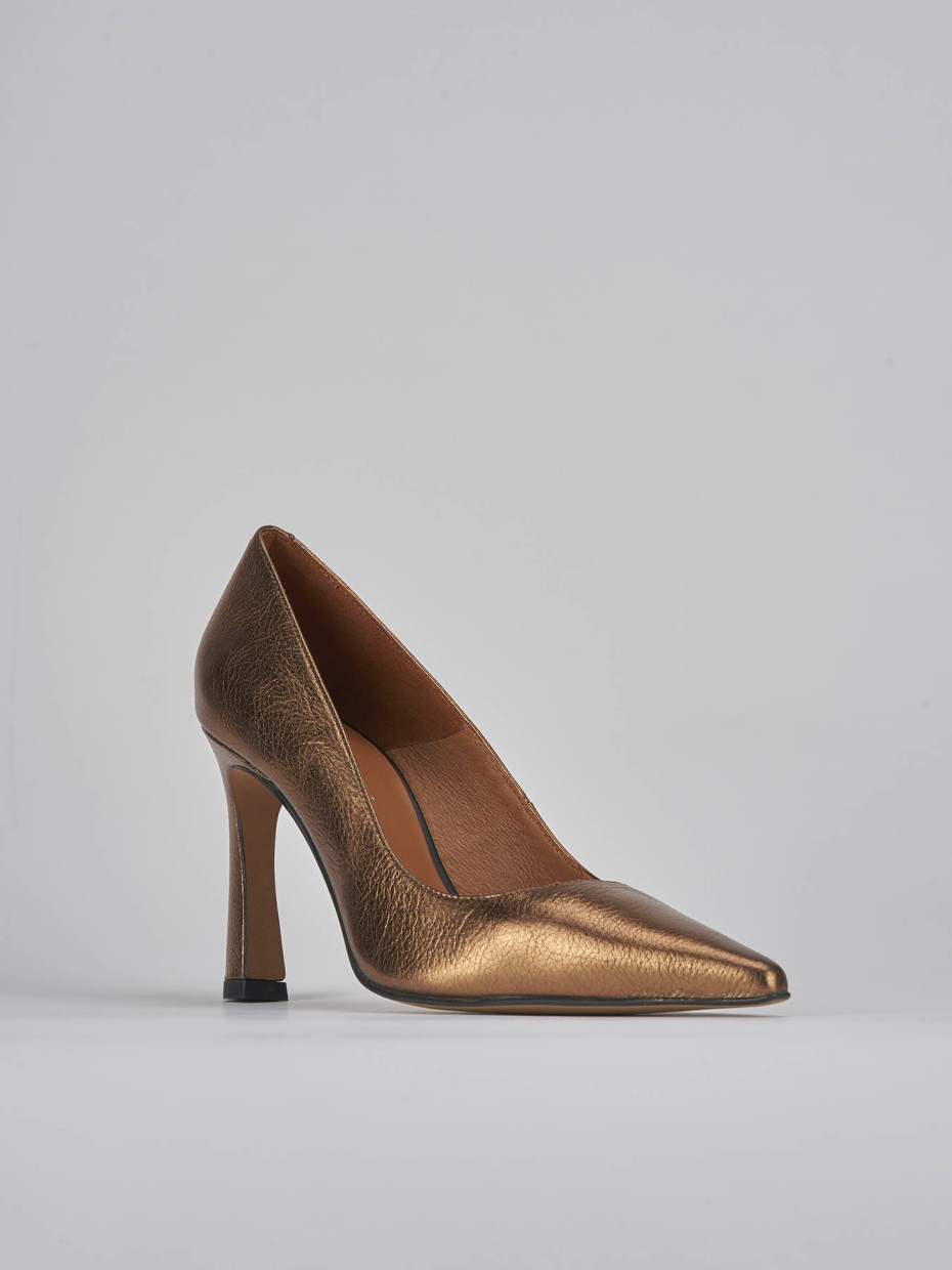 Pumps heel 10 cm bronze leather