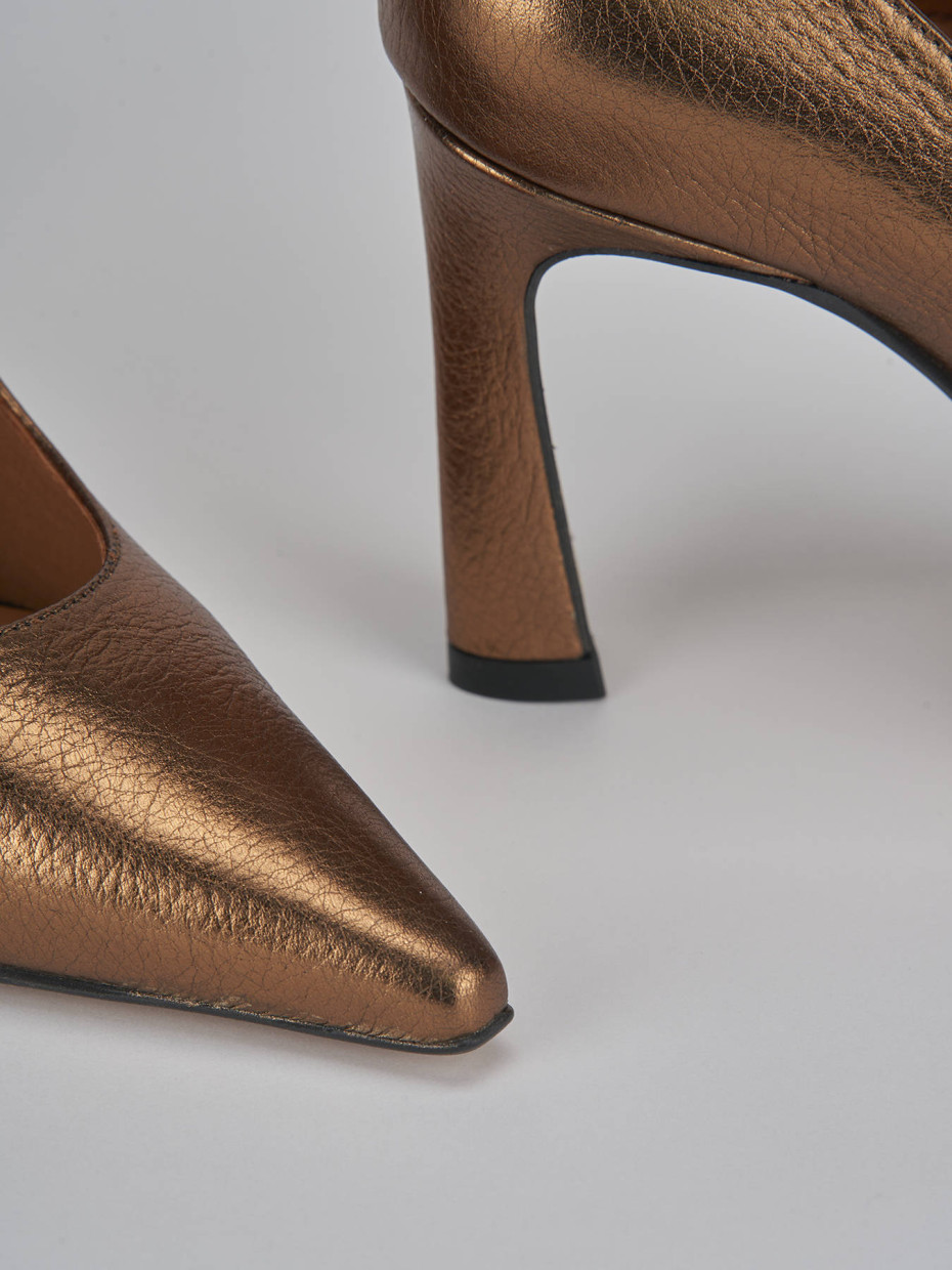 Pumps heel 10 cm bronze leather