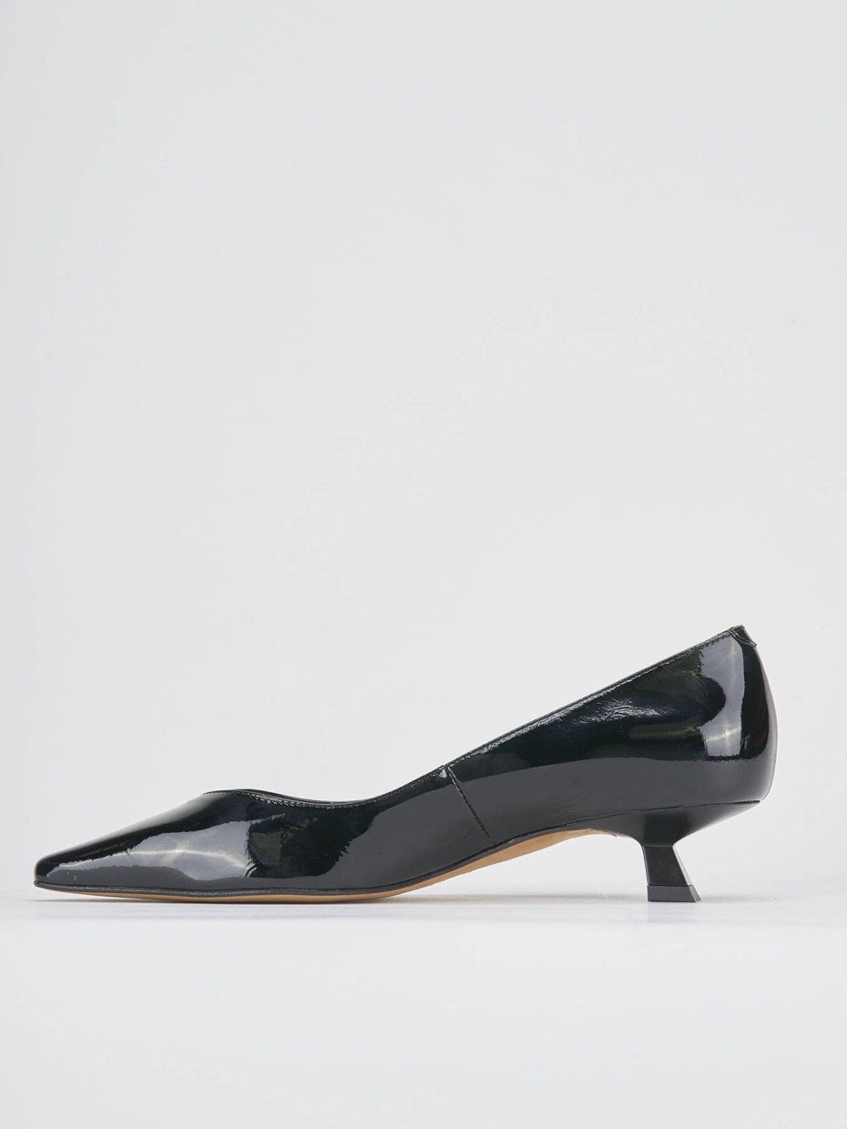 Décolleté e slingback tacco 3cm vernice nero