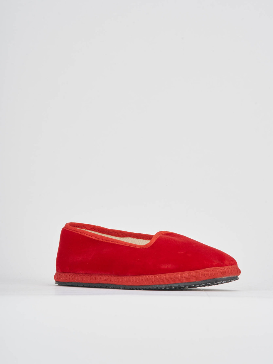 Ballerine tacco 1cm velluto rosso