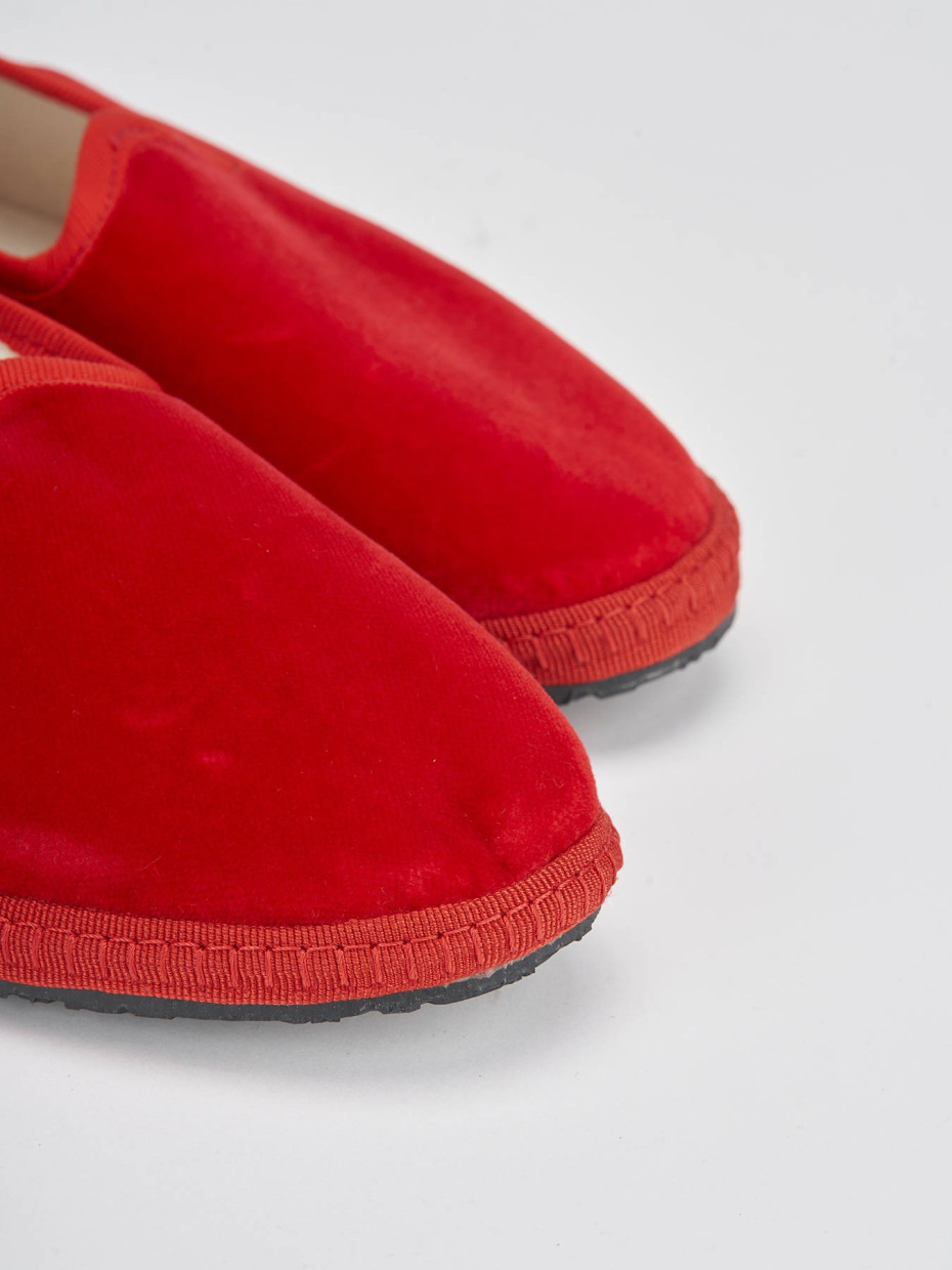 Ballerine tacco 1cm velluto rosso