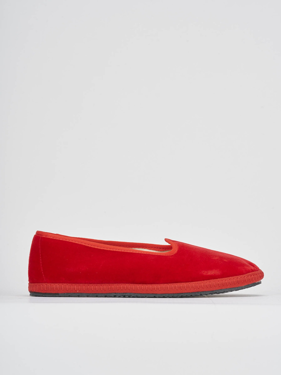 Ballerine tacco 1cm velluto rosso